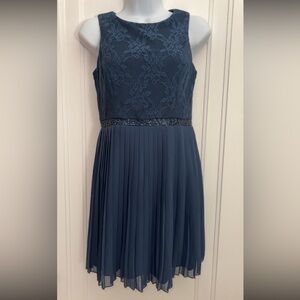 Speechless navy blue lace and pleated skirt dress size 3